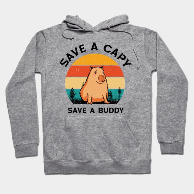 World Wildlife Day Capybara Animal Welfare Retro Wildlife Hoodie by Tom´s TeeStore